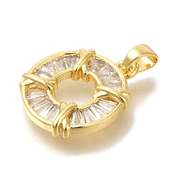 Brass Micro Pave Cubic Zirconia Pendants&nbsp;KK-B122-01D-G