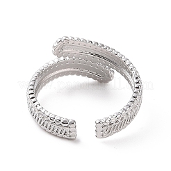 Brass Hollow Out Rectangle Open Cuff Ring for Women&nbsp;RJEW-E072-26P