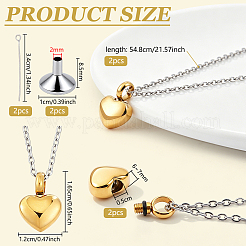 2Pcs 304 Stainless Steel Urn Ashes Pendants&nbsp;STAS-BC0004-38G