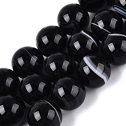 Natural Banded Agate Beads Strands&nbsp;G-Q608-18B
