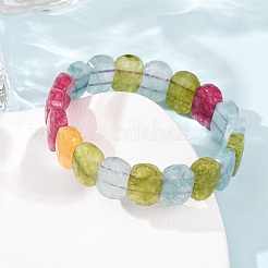 Dyed Natural White Jade Beaded Stretch Bracelets for Unisex&nbsp;G-K303-01K-04
