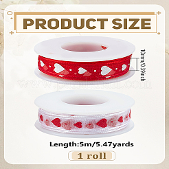 10M 2 Colors Printed Polyester Chiffon Ribbon&nbsp;ORIB-LP0003-80B