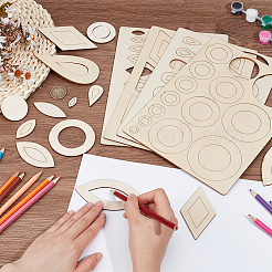 Kids DIY Plywood Marked Dot Mandala Painting&nbsp;AJEW-WH0596-404A