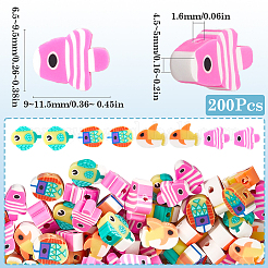 5 Strands Handmade Polymer Clay Beads Strands&nbsp;CLAY-SC0002-22