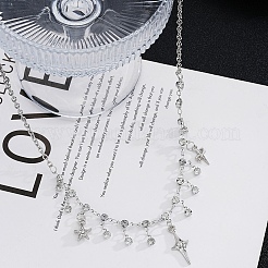Alloy Micro Pave Cubic Zirconia Pendant Bib Necklaces for Women&nbsp;PW-WG44820-01
