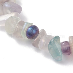 Electroplated Natural Fluorite Chip Beaded Stretch Bracelets for Women&nbsp;BJEW-JB12596