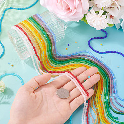 19 Stands 19 Colors Transparent Glass Beads Strands&nbsp;EGLA-TA0013-41