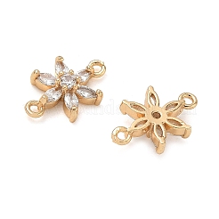 Brass Pave Clear Cubic Zirconia Connector Charms&nbsp;CU-CBA3F77-07G