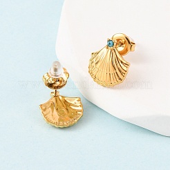 3 Pairs Ocean Series 304 Stainless Steel Starfish & Shell Shape Stud Earrings&nbsp;EJEW-K268-92G