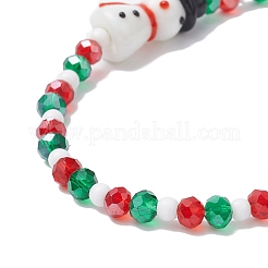 Christmas Glass Beaded Mobile Straps&nbsp;HJEW-TA00006