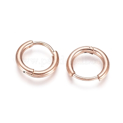 304 Stainless Steel Huggie Hoop Earrings&nbsp;EJEW-G272-02-8mm-RG
