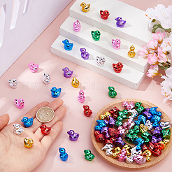 70Pcs 7 Colors Plated Resin Duck Display Decotation&nbsp;AJEW-DC0004-05