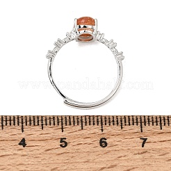 Brass Micro Pave Cubic Zirconia Finger Rings&nbsp;CU-CBA260E-15P