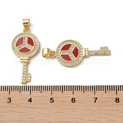 Brass Micro Pave Cubic Zirconia Pendants&nbsp;KK-D057-17G