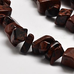 Chip Natural Mahogany Obsidian Beads Strands&nbsp;G-N0134-25