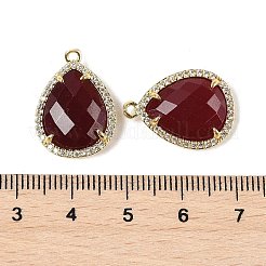 Dyed Natural White Jade Faceted Teardrop Pendants&nbsp;G-I382-01G-02