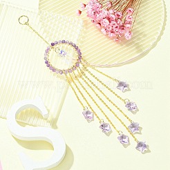 Glass Star Pendant Decorations&nbsp;HJEW-JM01113-05