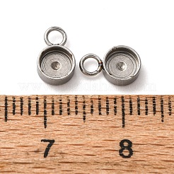 201 Stainless Steel Pendant Cabochon Settings&nbsp;STAS-D379-04A-P