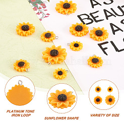 40Pcs 4 Style Opaque Resin Pendants&nbsp;RESI-CD0001-15