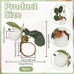 6Pcs Plastic & Foam Leaf Napkin Rings&nbsp;AJEW-OC0014-40
