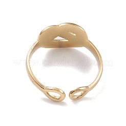 Ion Plating(IP) 304 Stainless Steel Cuff Rings&nbsp;RJEW-G285-78G
