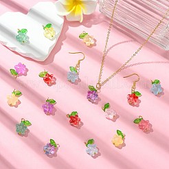 90Pcs 9 Colors Glass Pendants&nbsp;PALLOY-CJ00057