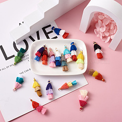 96Pcs 24 Colors Polycotton(Polyester Cotton) Tassel Pendant Decorations&nbsp;FIND-TA0001-27