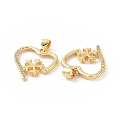 Brass Micro Pave Cubic Zirconia Pendants&nbsp;ZIRC-P106-25G