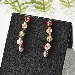 Stick Brass Micro Pave Cubic Zirconia Stud Earrings for Women&nbsp;EJEW-G428-19G-01