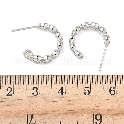 Brass Micro Pave Clear Cubic Zirconia Stud Earrings&nbsp;EJEW-G452-07P