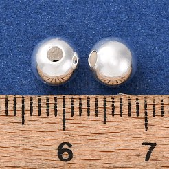 Fine Silver Round Beads&nbsp;STER-A047-08B-S