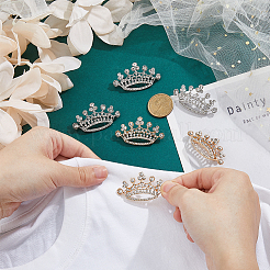6Pcs 2 Colors Crown Alloy Crystal Rhinestone Brooch&nbsp;JEWB-FH0001-67