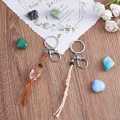 4Pcs  2 Colors Macrame Fringe Braided Keychain&nbsp;AJEW-SW00014-06