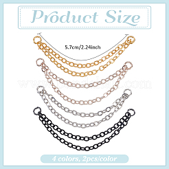 8Pcs 4 Colors Stainless Steel Cartilage Earrings with Double Dangle Chains&nbsp;AJEW-ME0001-50