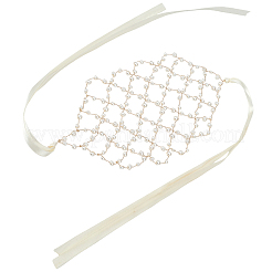 Plastic Imitation Pearl and Polyester Mesh Headbands&nbsp;AJEW-WH20080-60A