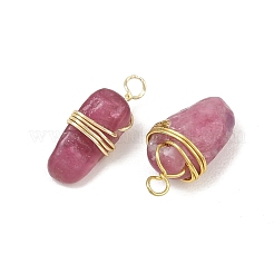 Natural Red Tourmaline Wire Wrapped Pendants&nbsp;GG-CBA4154-01G-01