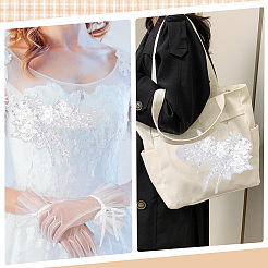 Flower Pattern Polyester Rhinestone Computerized Embroidered Appliques&nbsp;DIY-WH20050-16B