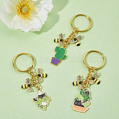 3Pcs 3 Styles Alloy Enamel Pendant Keychain&nbsp;KEYC-FH00025