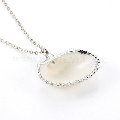 Electroplate Spiral Shell Pendant Necklaces and Dangle Earrings Jewelry Sets&nbsp;SJEW-JS01007-02