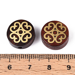 Natural Sandalwood Mala and Brass Finding Beads&nbsp;WOOD-T032-33B
