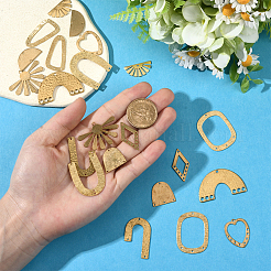 24Pcs 12 Styles Brass Filigree Joiners Links & Pendants&nbsp;KK-SC0006-83