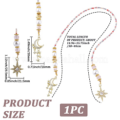 Glass & ABS Plastic Imitation Pearl Bookmark&nbsp;AJEW-CP00021