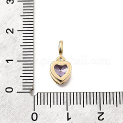 Brass Pave Cubic Zirconia Charms&nbsp;KK-Q097-03E-G
