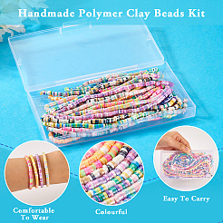 10Strands 10 Colors Handmade Polymer Clay Beads&nbsp;CLAY-TA0001-52