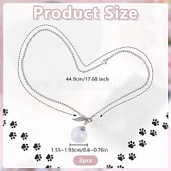2Pcs 304 Stainless Steel Pendant Necklaces&nbsp;NJEW-DR00035
