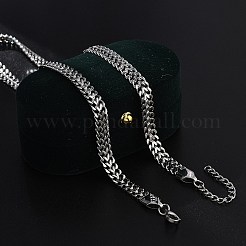 304 Stainless Steel Wheat Chain Necklaces for Women&nbsp;NJEW-U019-01P
