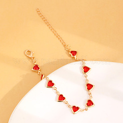 Brass Heart Link Bracelets&nbsp;WH-WGA7DD3-01