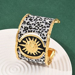 304 Stainless Steel Cuff Bangles for Women&nbsp;BJEW-K285-01B-G