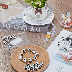 30Pcs Printed Round Silicone Focal Beads&nbsp;SIL-SC0003-29A