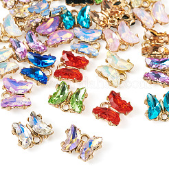 28pcs 14 colors Light Golden Alloy Glass Charms&nbsp;FIND-TA0005-94
